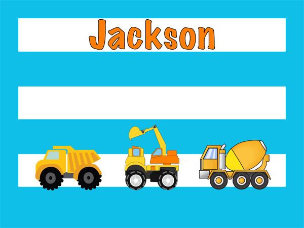 Construction Trucks Cork Board