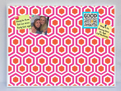 Hexagon Pattern Cork Bulletin Board