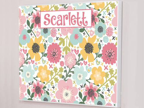 Spring Florals Pattern Cork Board