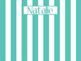 Vertical Cabana Stripes Cork Board coolcorks 12 x 12 adhesive back - $45 Seafoam 