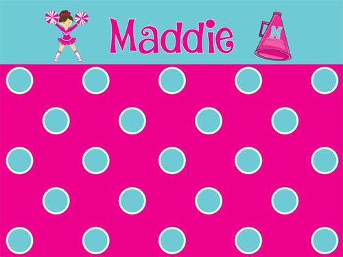 Cheerleader and Megaphone Cork Board coolcorks 12 x 12 adhesive back - $45 Hot Pink/Pool Blue 