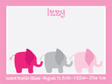 Custom Adorable Cork Board for a Nursery - Personalized Bulletin Board with Elephants Design in Pink