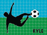 Soccer Player coolcorks 12 x 12 adhesive back - $45 Turquoise 