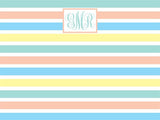 Springtime Stripes Cork Board coolcorks 12 x 12 adhesive back - $45 Sherbert 