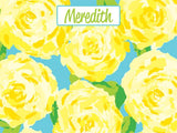 Roses coolcorks 12 x 12 adhesive back - $45 Yellow Roses/Turquoise 