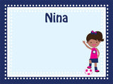 Soccer Star - Girls coolcorks 12 x 12 adhesive back - $45 Navy 