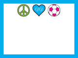 Peace Love Sport coolcorks 12 x 12 adhesive back - $45 Soccer 
