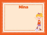 Soccer Star - Girls coolcorks 12 x 12 adhesive back - $45 Orange 