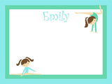 Gymnastics  coolcorks cork bulletin board Aqua/Seafoam 