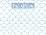 Fish Scales coolcorks 12 x 12 adhesive back - $45 Mint/Periwinkle 