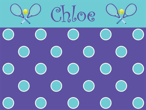 Tennis Polka Dots Cork Board coolcorks 12 x 12 adhesive back - $45 Pool Blue/Purple 