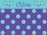 Tennis Polka Dots Cork Board coolcorks 12 x 12 adhesive back - $45 Pool Blue/Purple 
