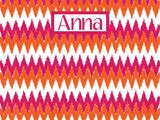 Flame Stitch Pattern Cork Board coolcorks 24 x 18 adhesive back - $80 Pink & Orange 