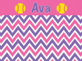 Softball Chevron coolcorks 12 x 12 adhesive back - $45 Purple/Pink 