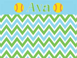 Softball Chevron coolcorks 12 x 12 adhesive back - $45 Lt Blue/Green 
