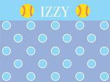 Softball Polka Dots Cork Board coolcorks 12 x 12 adhesive back - $45 Lt Blue/Lavender 
