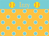 Softball Polka Dots Cork Board coolcorks 12 x 12 adhesive back - $45 Yellow/Seafoam 