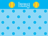 Softball Polka Dots Cork Board coolcorks 12 x 12 adhesive back - $45 Turquoise/Lt Blue 