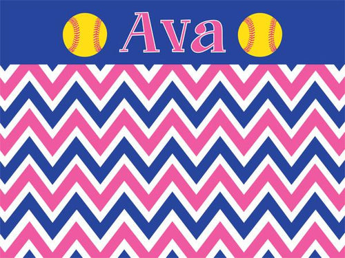 Softball Chevron coolcorks 12 x 12 adhesive back - $45 Blue/Pink 