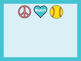 Peace Love Sport coolcorks 12 x 12 adhesive back - $45 Softball 