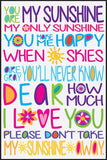 Your Are My Sunshine Cork Board coolcorks 24 x 18 adhesive back - $80 White 