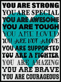 You Are Strong! Cork Board coolcorks Teal 