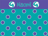 Volleyball Polka Dots Cork Board coolcorks 12 x 12 adhesive back - $45 Purple/Teal 