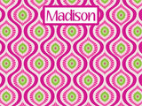Peacock Pattern coolcorks 24 x 18 adhesive back - $80 Pink/Lime Green 